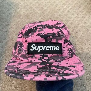 Authentic Supreme pink pixelated camo hat